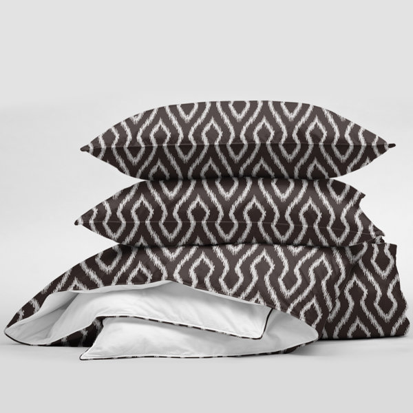 The Tailor's Bed Bendigo Chocolate Cotton Geometric Shapes Duvet Cover